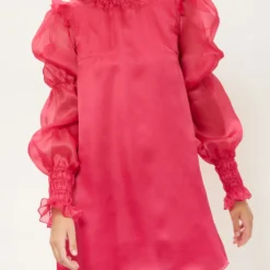 Andrea Organza Fucsia Mini Dress