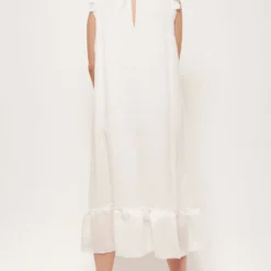 Andrea Organza White Midi Dress -Ofertas Grazia Vesti Tienda andrea organza white midi dress dresses diddo madrid 167357