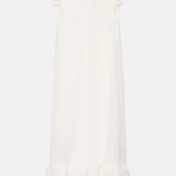 Andrea Organza White Midi Dress