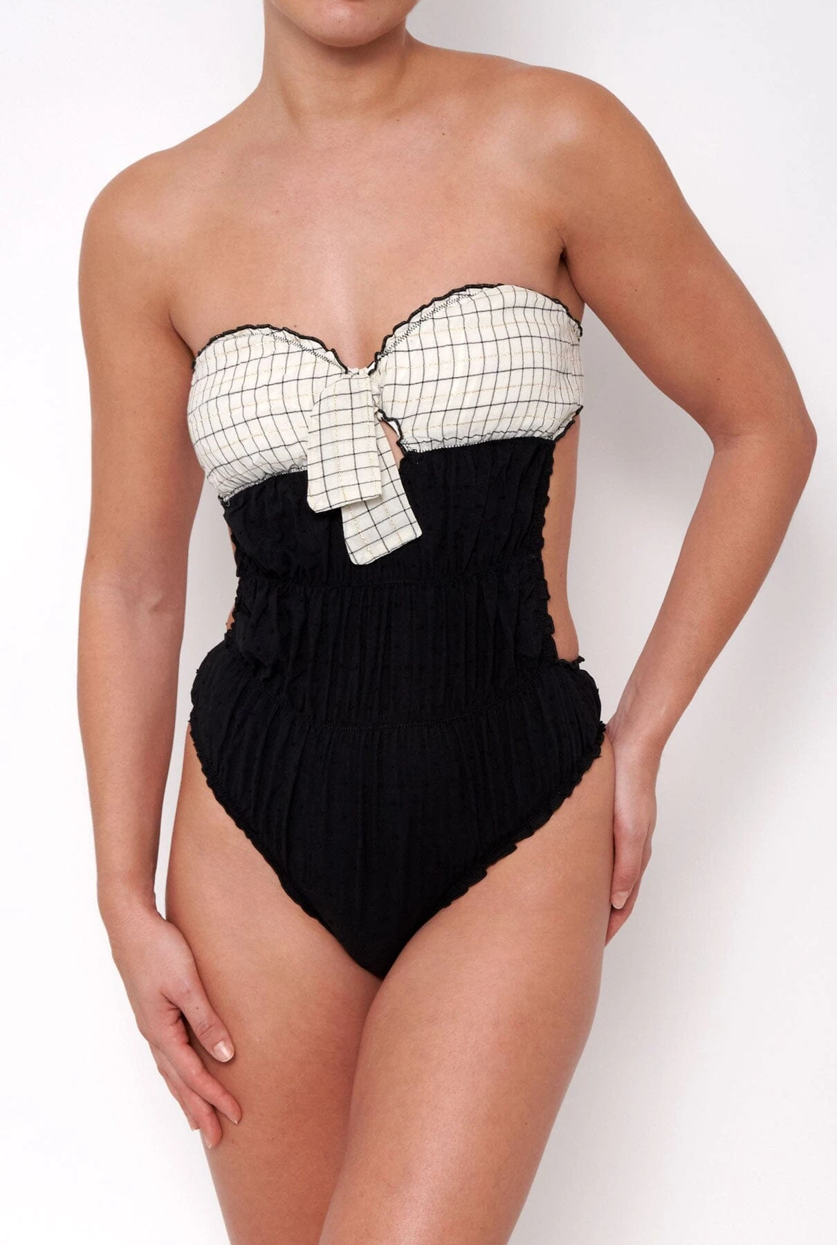 Bañador Bañera Lurex Black & White 1 Bañador Bañera Lurex Black & White