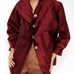 Camisa Cierre Lateral Fantasia Roja -Ofertas Grazia Vesti Tienda camisa cierre lateral fantasia roja shirts blouses iki essentials 225298