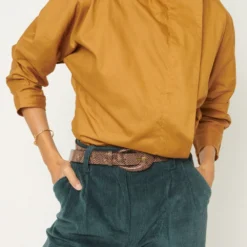 Camisa Cierre Lateral Marron -Ofertas Grazia Vesti Tienda camisa cierre lateral marron shirts blouses iki essentials 463791