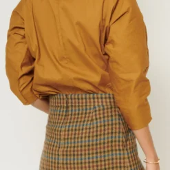 Camisa Cierre Lateral Marron -Ofertas Grazia Vesti Tienda camisa cierre lateral marron shirts blouses iki essentials 877421