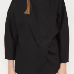 Camisa Cierre Lateral Negro -Ofertas Grazia Vesti Tienda camisa cierre lateral negro shirts blouses iki essentials 551411