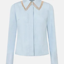 Camisa Denim Flecos Metalicos