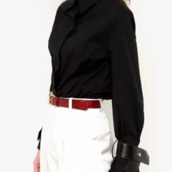 Camisa Entallada Negra Con Puños De Cuero Negro 7 Camisa Entallada Negra Con Puños De Cuero Negro -Ofertas Grazia Vesti Tienda camisa entallada negra con punos de cuero negro shirts blouses miguel marinero 553223