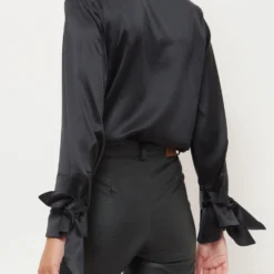 Camisa Icono Satén Negro -Ofertas Grazia Vesti Tienda camisa icono saten negro shirts blouses miguel marinero 660107