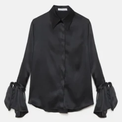 Camisa Icono Satén Negro