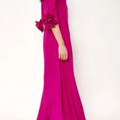 Camisa Larga De Seda Con Flores A Mano Fucsia -Ofertas Grazia Vesti Tienda camisa larga de seda con flores a mano fucsia dresses malne 780633