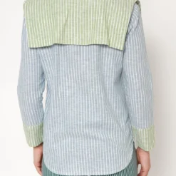 Camisa Loulou Azul/verde -Ofertas Grazia Vesti Tienda camisa loulou azulverde shirts blouses vano studio 323763