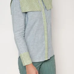 Camisa Loulou Azul/verde -Ofertas Grazia Vesti Tienda camisa loulou azulverde shirts blouses vano studio 515401