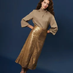 Falda Radziwill Lentejuela Dorada -Ofertas Grazia Vesti Tienda falda radziwill lentejuela dorada skirts galcon studio 579210