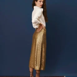 Falda Radziwill Lentejuela Dorada -Ofertas Grazia Vesti Tienda falda radziwill lentejuela dorada skirts galcon studio 793540