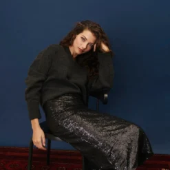 Falda Radziwill Lentejuela Negra -Ofertas Grazia Vesti Tienda falda radziwill lentejuela negra skirts galcon studio 494426