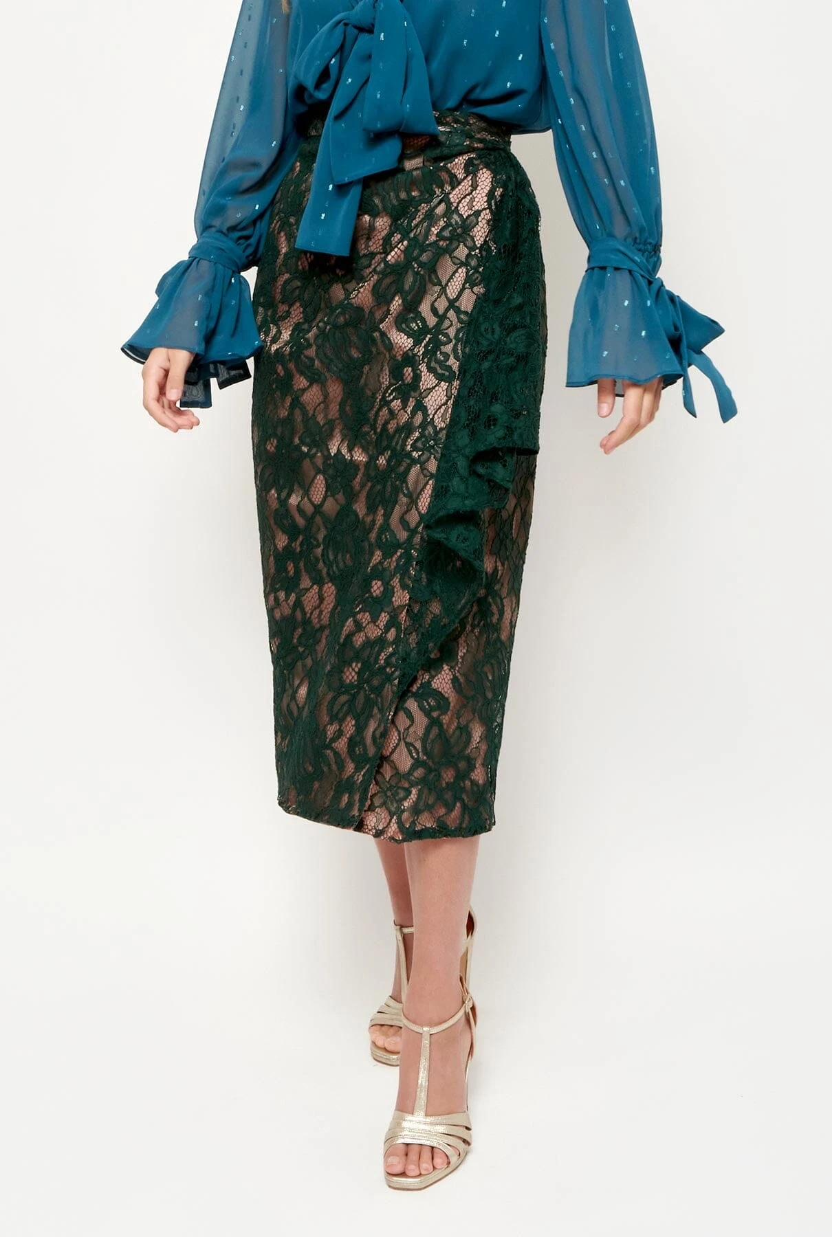 Falda Sara Verde Oscuro 4 Falda Sara Verde Oscuro - Imagen 4