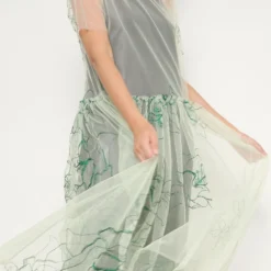 Green Floral Tulle Overdress -Ofertas Grazia Vesti Tienda green floral tulle overdress dresses luciana estudio 590922