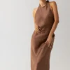 HALTER CHOCOLATE DRESS