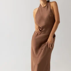 HALTER CHOCOLATE DRESS