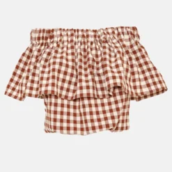 Miranda Top Vichy Marron -Ofertas Grazia Vesti Tienda miranda top vichy marron t shirts tops duyos 460134