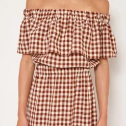 Miranda Top Vichy Marron -Ofertas Grazia Vesti Tienda miranda top vichy marron t shirts tops duyos 789859