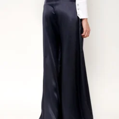 Pantalón Palazzo De Seda Azul Marino -Ofertas Grazia Vesti Tienda pantalon palazzo de seda azul marino pants malne 358830