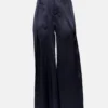 Pantalón Palazzo De Seda Azul Marino