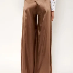 Pantalón Palazzo De Seda Marrón -Ofertas Grazia Vesti Tienda pantalon palazzo de seda marron pants malne 362066