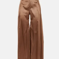 Pantalón Palazzo De Seda Marrón