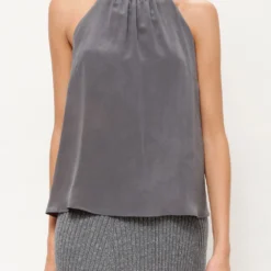 Halter Reversible Grey/Red Top Natural Dye - Pre Order