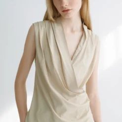 Top Drapeado Beige