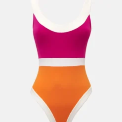 TRAJE DE BAÑO HORIZONTE ISLA FUCSIA / NARANJA