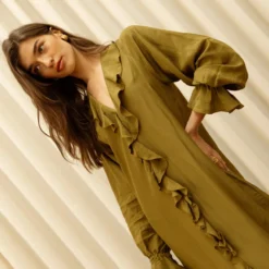 Vestido Florence Verde Oliva -Ofertas Grazia Vesti Tienda vestido florence verde oliva dresses galcon studio 587890