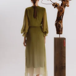 Vestido Lazada Cruzado Oliva -Ofertas Grazia Vesti Tienda vestido lazada cruzado oliva dresses miguel marinero 545077