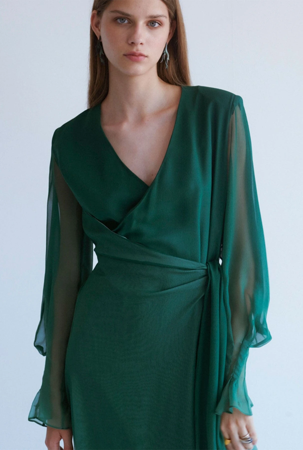 Vestido Midi Cruzado Verde 2 Vestido Midi Cruzado Verde - Imagen 2