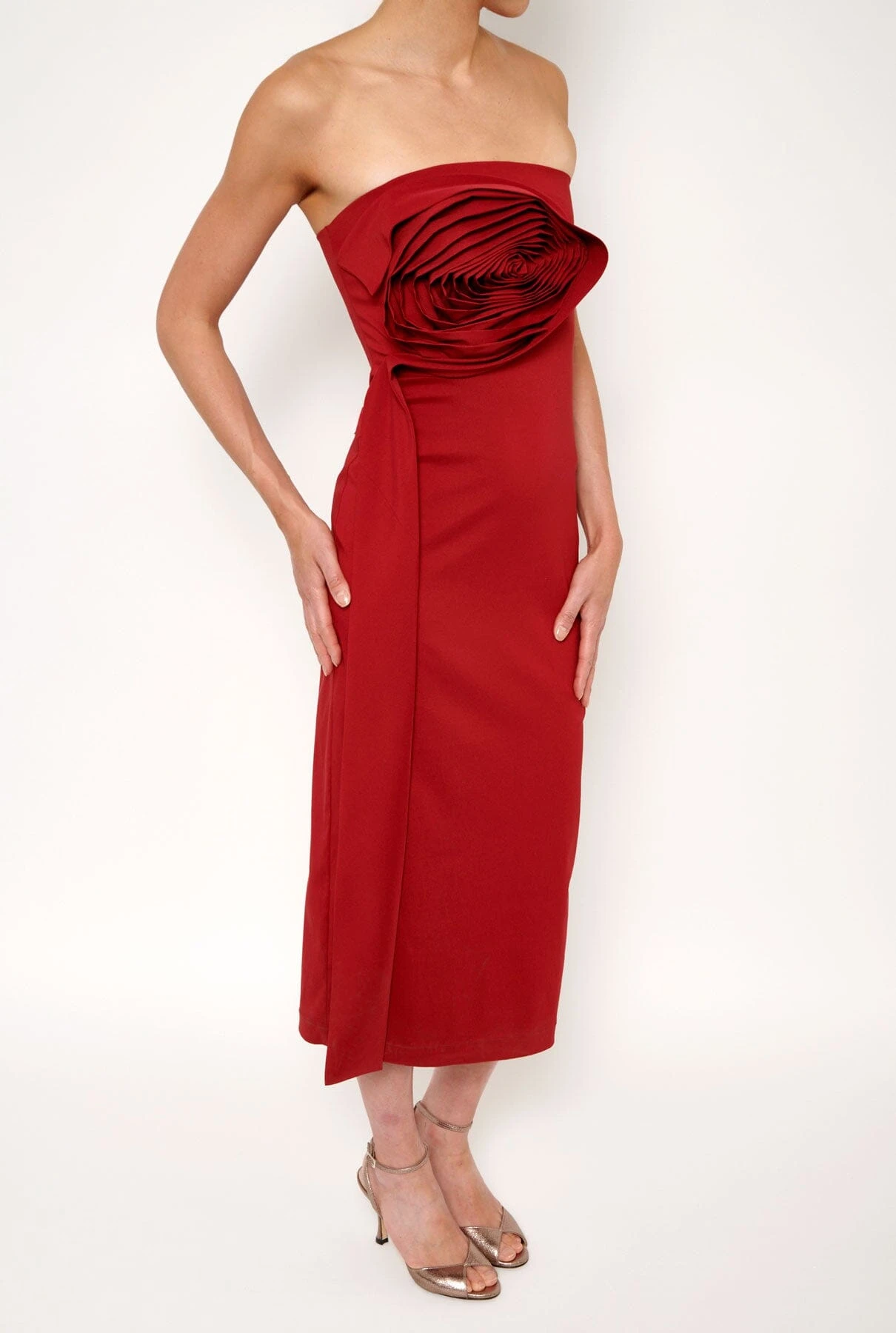 Vestido New Maxi Ruffle Rose 2 Vestido New Maxi Ruffle Rose - Imagen 2