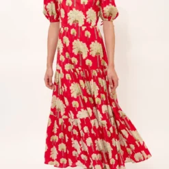 VESTIDO ROJO PALMERAS