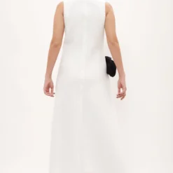 Vestido Semientallado Lazo Blanco - Pre- Order -Ofertas Grazia Vesti Tienda vestido semientallado lazo blanco dress devota lomba 109638