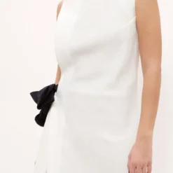 Vestido Semientallado Lazo Blanco - Pre- Order -Ofertas Grazia Vesti Tienda vestido semientallado lazo blanco dress devota lomba 141165