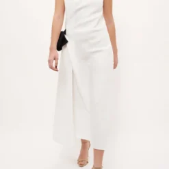 Vestido Semientallado Lazo Blanco - Pre- Order