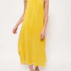 Halter Reversible Yellow/Light Yellow Dress Natural Dye - Pre Order