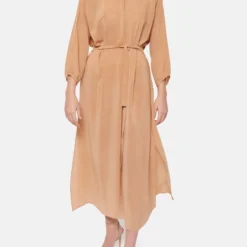 Valentina Beige Dress Natural Dye - Pre Order